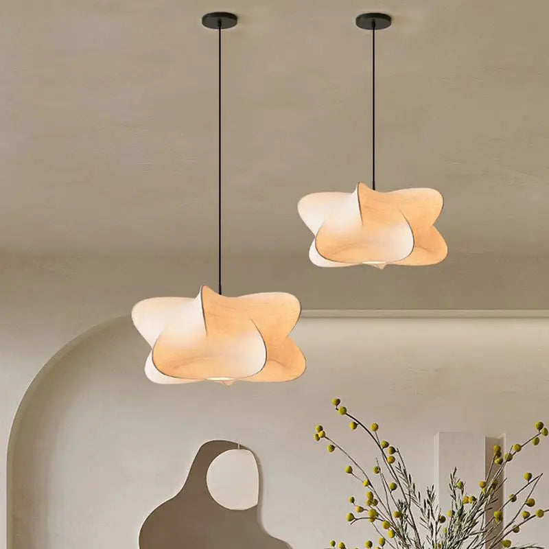 SimpliciteChic - Japanese Silk Pendant Light Wabi Sabi