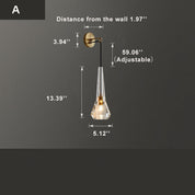 CrystalGlow - Modern geometric wall lamp made of crystal glass with 1 light