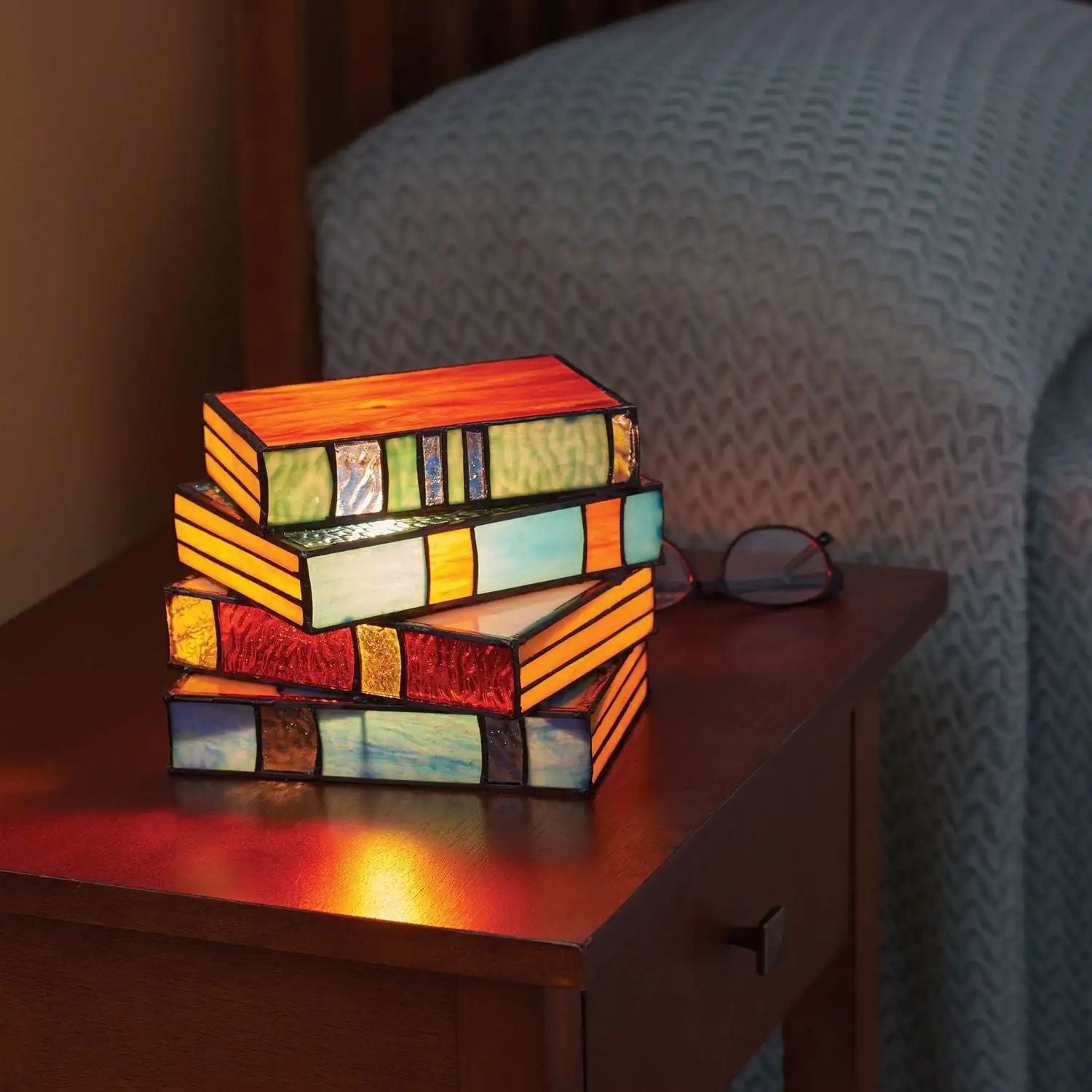 GlassNovel - Coloured Glass Book Lamp