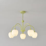 Tulip – Elegant Matcha Chandelier