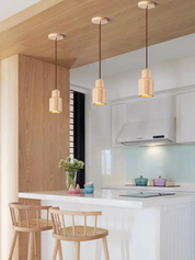 WoodenAura - Scandinavian Wooden Pendant Lamp
