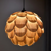 TropicalGlow – Wooden Pineapple-Shaped Pendant Light