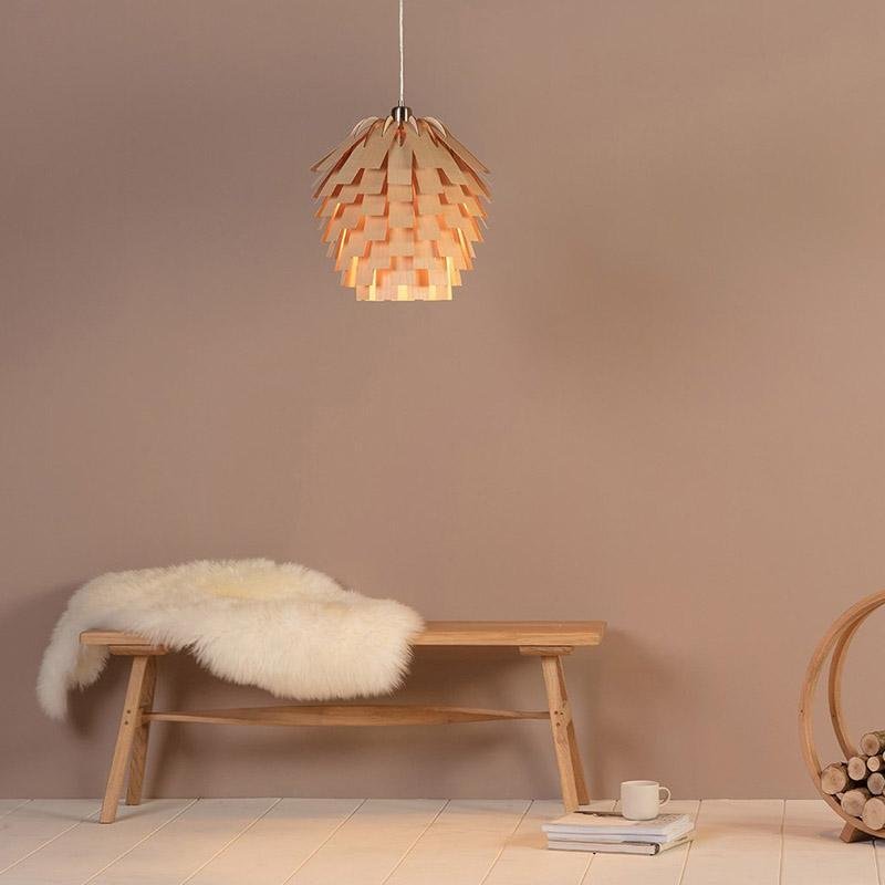 ArtichokeCharm – Rustic Wooden Pendant Light