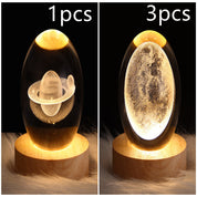 3D Galaxy Crystal Ball LED Night Light