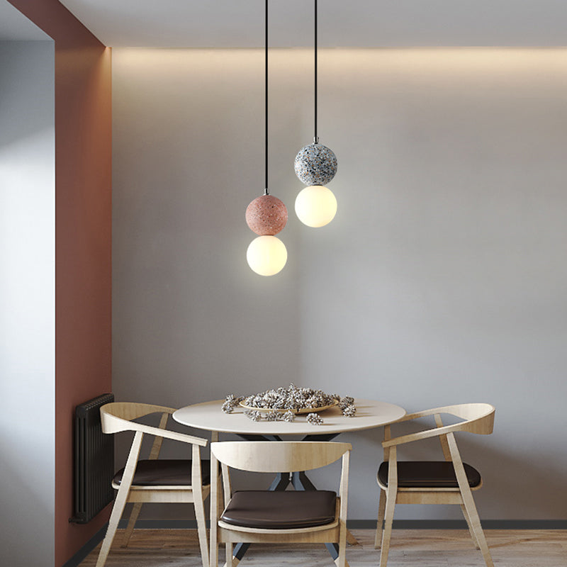 Aurora Pendant Lights LED - Black and White Glass