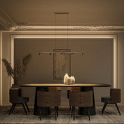 LumiSteel - LED Pendant Light, Warm, Adjustable Height