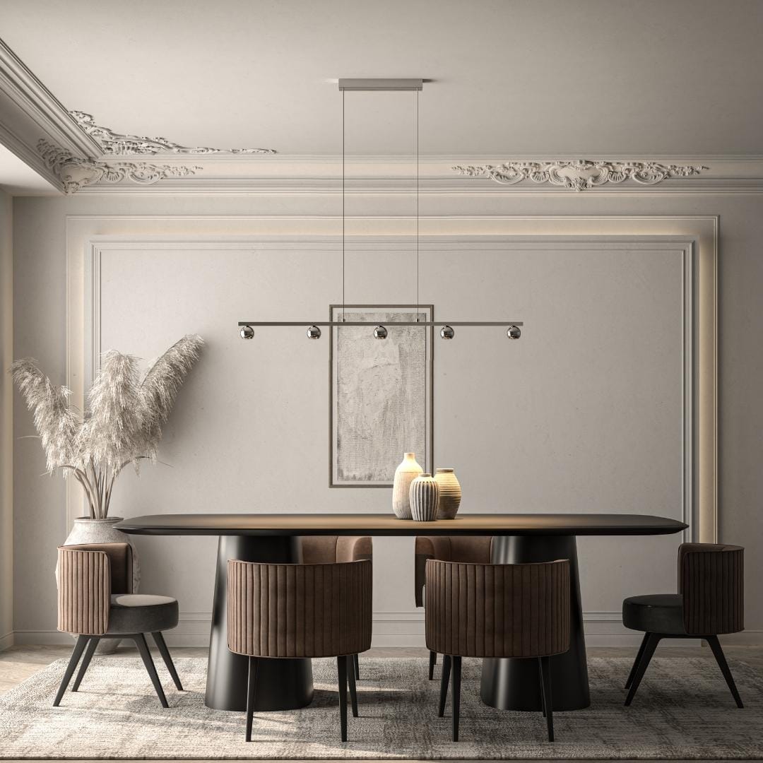 LumiSteel - LED Pendant Light, Warm, Adjustable Height