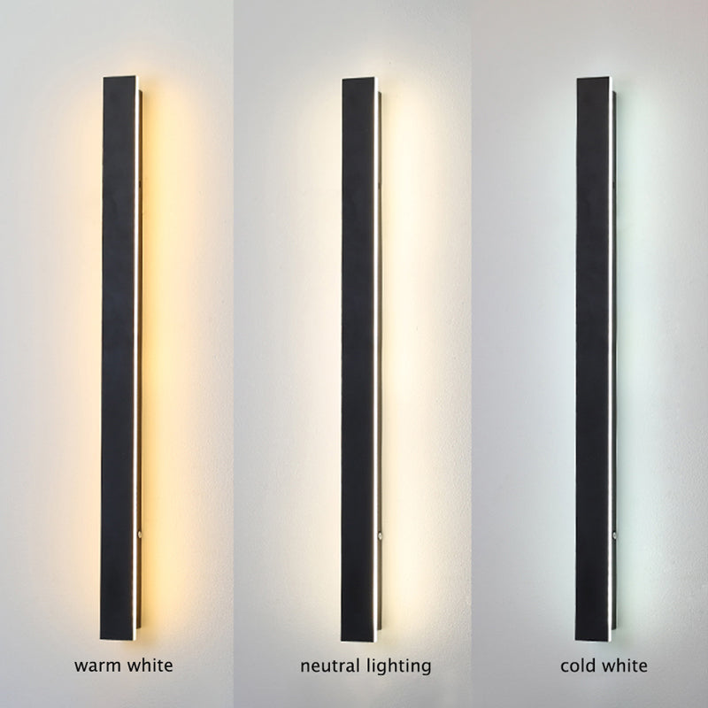 Edge Modern Design LED Wall Lamps Black Metal for Garden and Hall