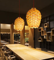 Modern Art Oak Pine Cone Pendant Lamps