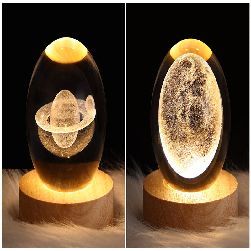 3D Galaxy Crystal Ball LED Night Light