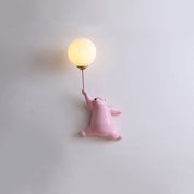 Fateh Design Bear LED Wall Lamp White/Blue/Pink Resin/Acrylic Bedroom/Living Room/Children's Room