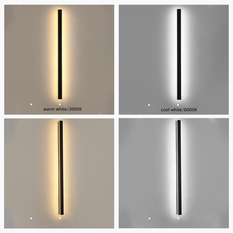 Edge Modern Design LED Wall Lamps Black Metal for Garden and Hall