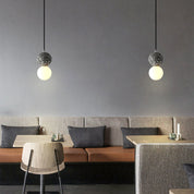 Aurora Pendant Lights LED - Black and White Glass