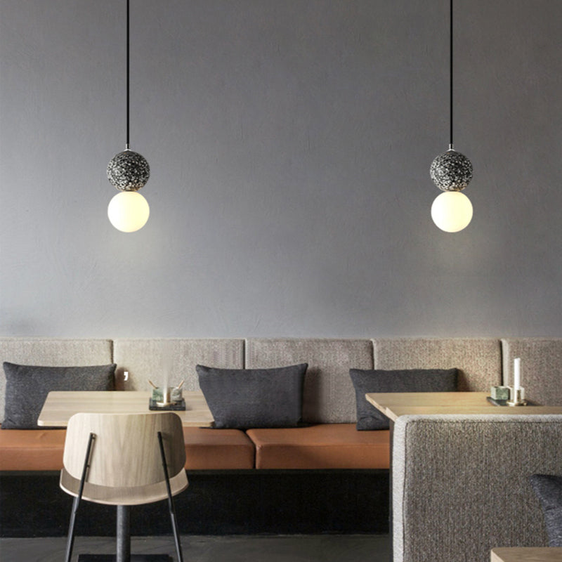 Aurora Pendant Lights LED - Black and White Glass