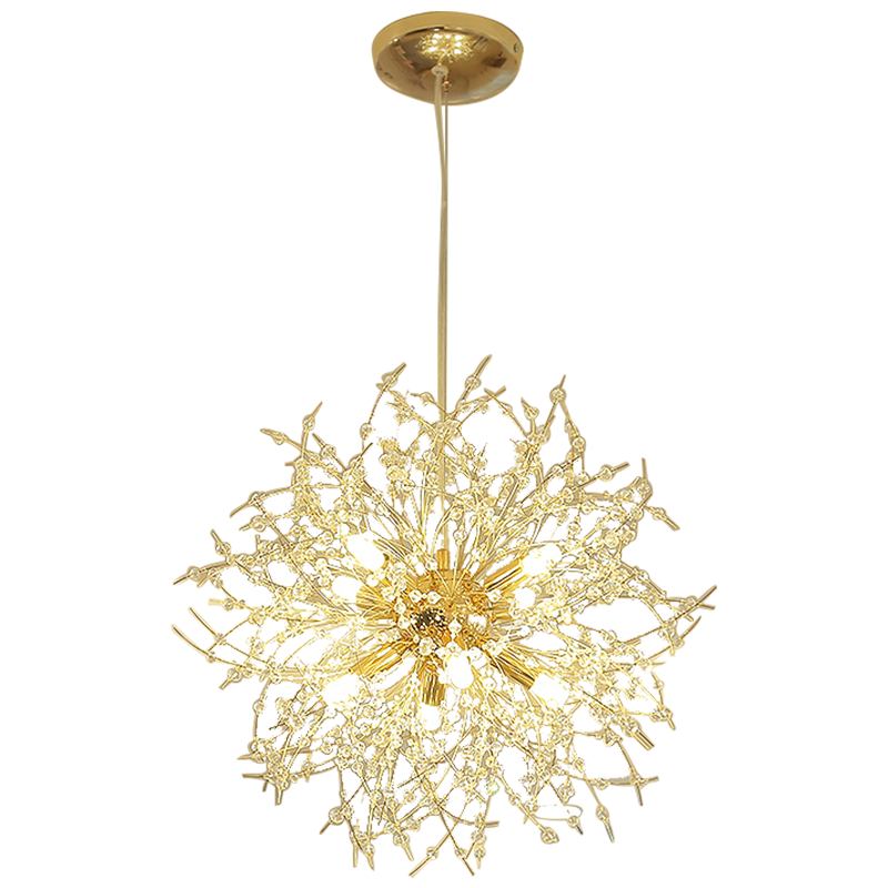 Elegant LED Pendant Lamp Luna - White & Gold Metal