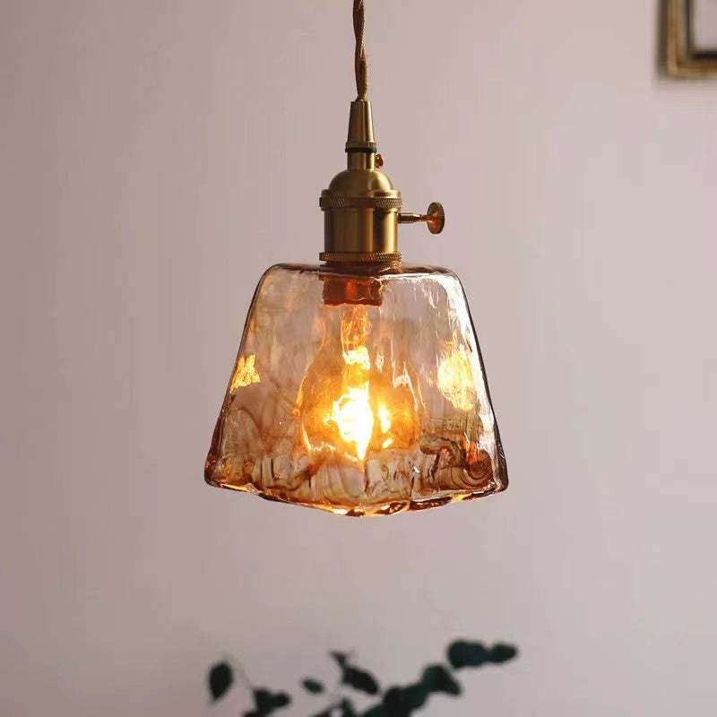 Levy Retro LED Pendant Lights Gold Metal Glass Bedroom Living Room Dining Room