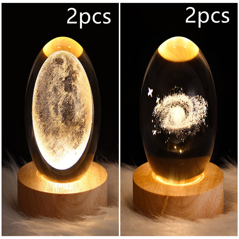 3D Galaxy Crystal Ball LED Night Light