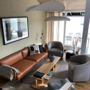 LunaLux - Modern LED Pendant Light in Metal and Synthetic Silk