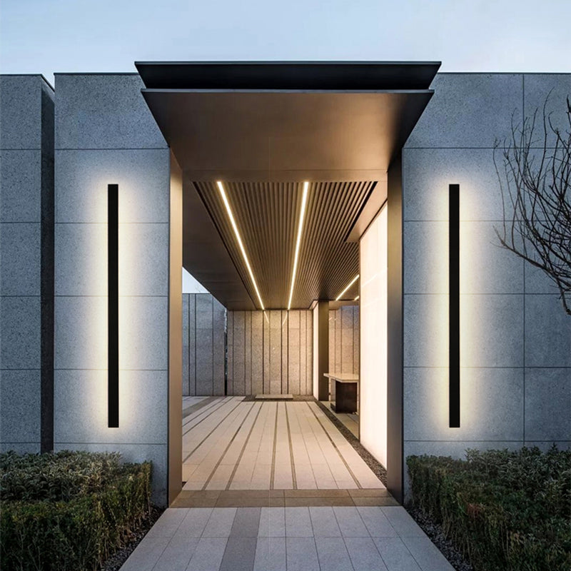 Edge Modern Design LED Wall Lamps Black Metal for Garden and Hall