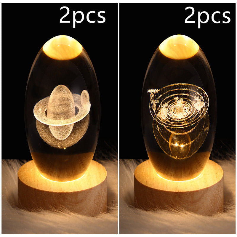 3D Galaxy Crystal Ball LED Night Light