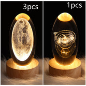 3D Galaxy Crystal Ball LED Night Light