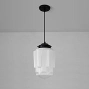 VintageGlow – Geometric Pendant Light in Matt Glass