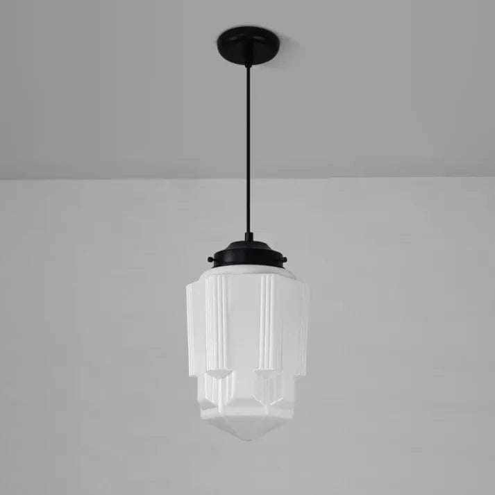 VintageGlow – Geometric Pendant Light in Matt Glass