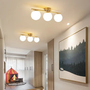 Nordic LED Glass Ceiling Light – Elegant White Sphere for Any Room