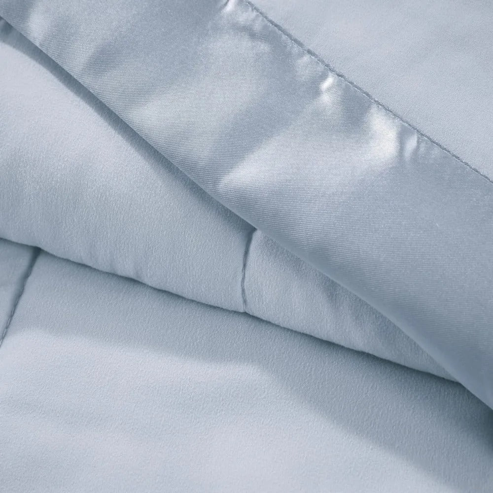 Bedspread in Prospect Blue – Lightweight Down Alternative with Satin Trim