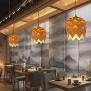 Modern Art Oak Pine Cone Pendant Lamps
