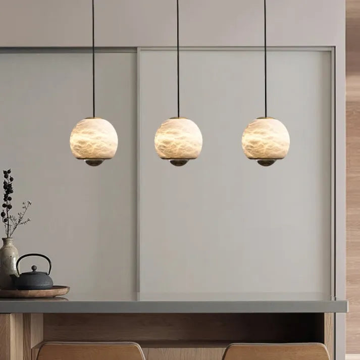 LumiereNordique - Pendant Light in Marble and Alabaster