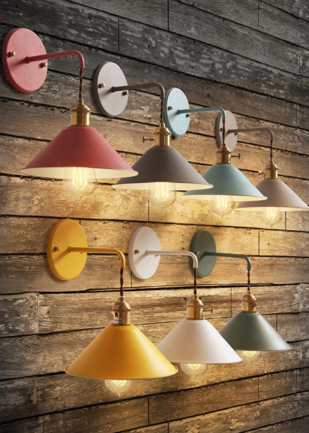 Vintage Wall Lamps in Lively Colours