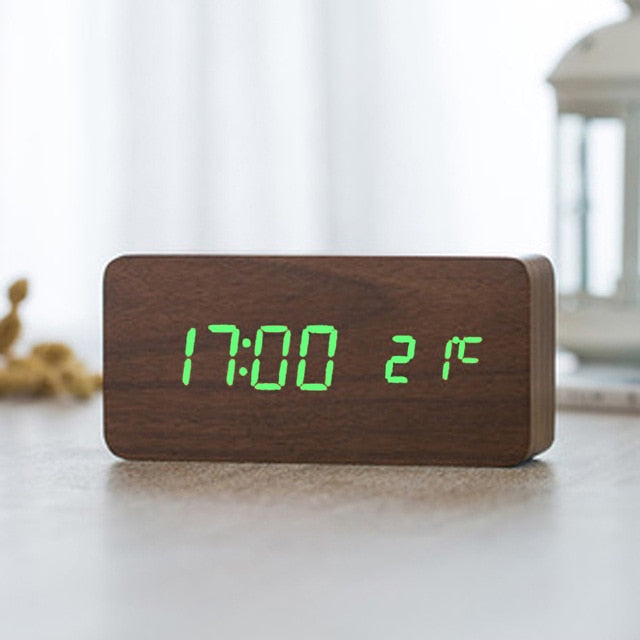 Nordic Digital LED Alarm Clock with Voice Control - Make Your Mornings Effortless!