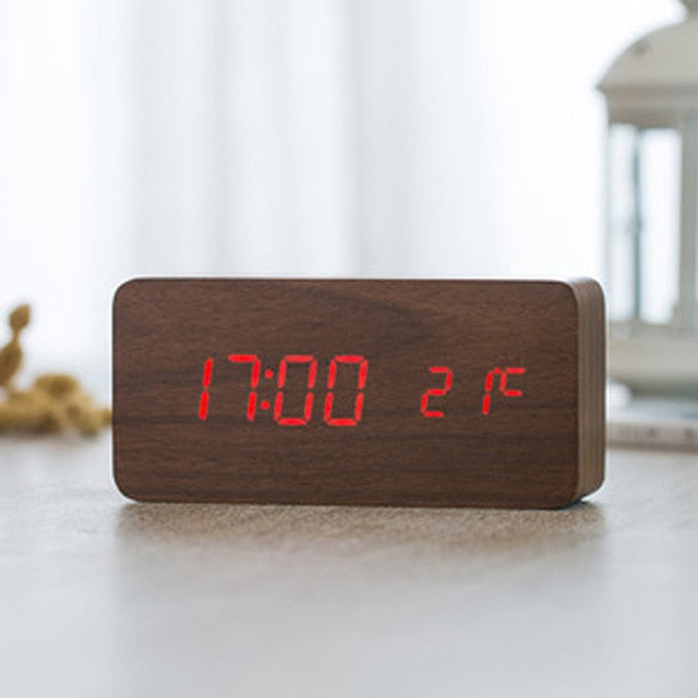 Nordic Digital LED Alarm Clock with Voice Control - Make Your Mornings Effortless!