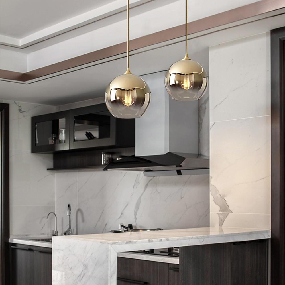 LichtMeester - Modern Globe Design Pendant Light Made of Glass with LED Lighting for Kitchen and Dining Room