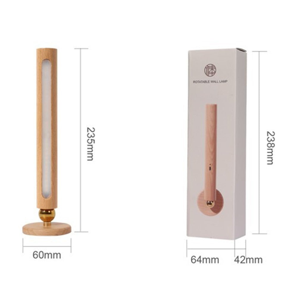 Magnetic 360 Nordic Design Wooden Wall Lamp