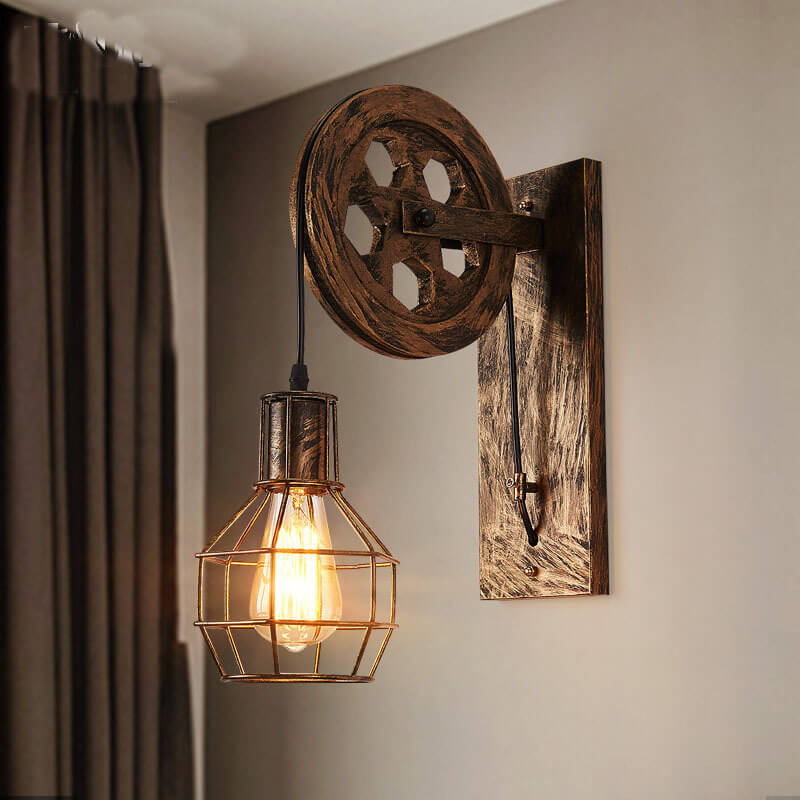 LichtKooi - Geometric Wall Lamp with Iron Lampshade