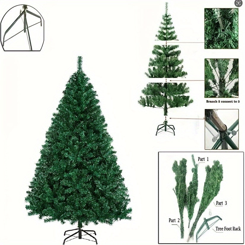 Green Pine Design | Artificial Christmas Tree | 850 Tips | 6ft Green | Fast Setup
