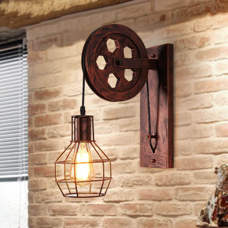 LichtKooi - Geometric Wall Lamp with Iron Lampshade