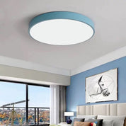 Morandi Modern Round LED Ceiling Light Pink Grey Metal Living Room