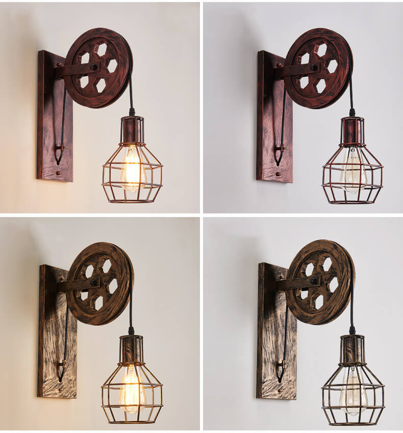LichtKooi - Geometric Wall Lamp with Iron Lampshade
