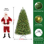 AvenlyHome|1.8m Prelit Christmas Tree|250 Warm White LED|778 Tips|Easy Setup