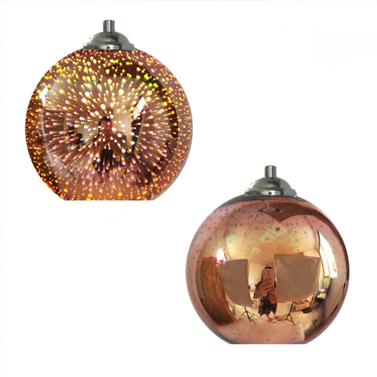 Modern Creative 3D Colourful Firework Glass 1-Light Dome Pendant Lamp