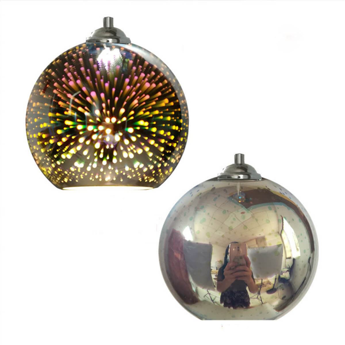 Innovative 3D Firework Coloured Glass Pendant Lamp with 1 Light Source