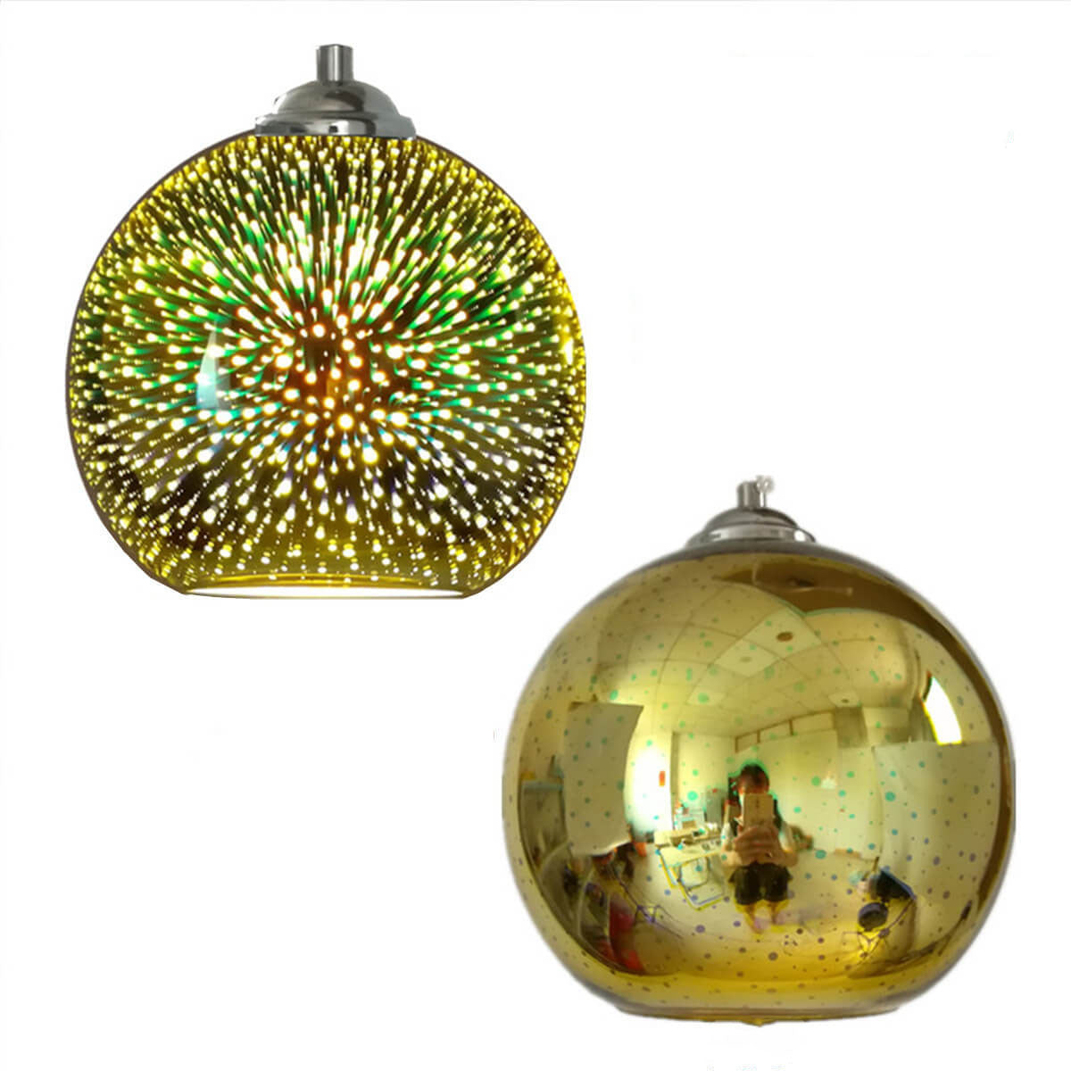 Modern Creative 3D Colourful Firework Glass 1-Light Dome Pendant Lamp