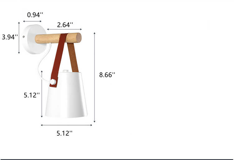 HoutArm - Wall Lamp with Iron Lampshade and Wooden Arm