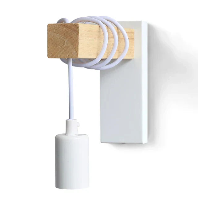 RusticBeam - Wooden and Iron Wall Lamp