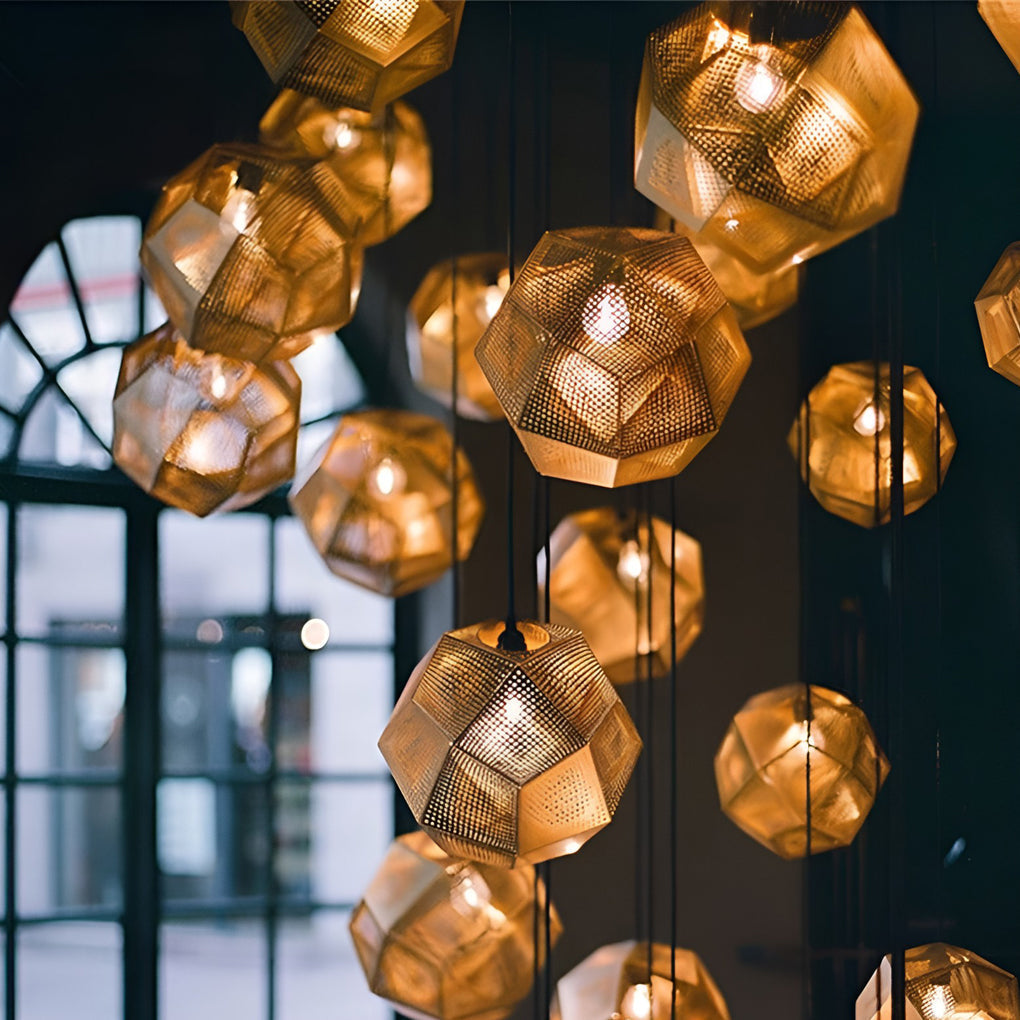 LightDesign - Geometric Round Pendant Lamp in Electrolytic Metal