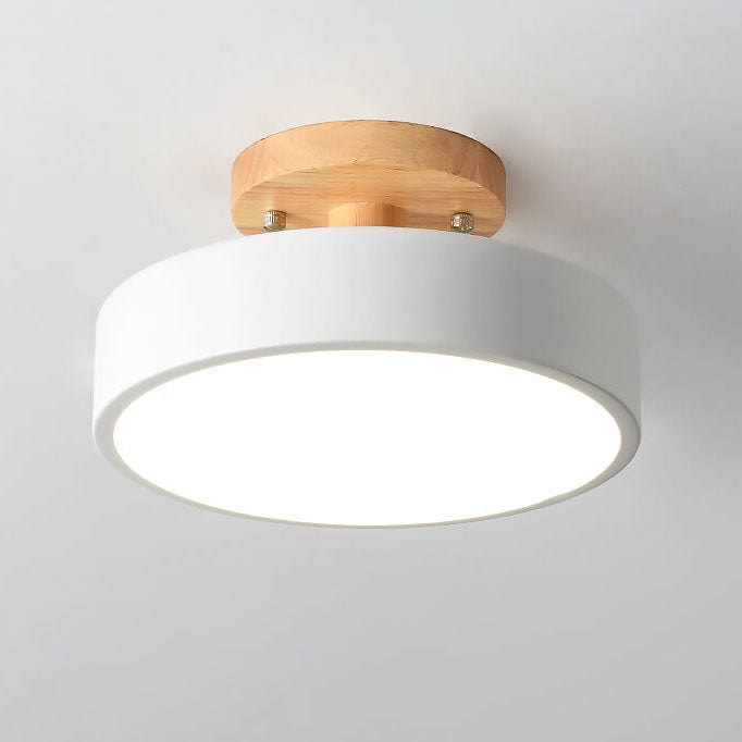 Nordic Log Round LED Semi-Recessed Ceiling Light