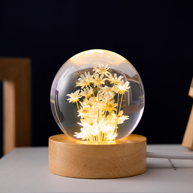LED Night Light with Crystal Ball